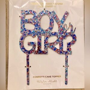 🎉 Brand new gorgeous acrylic confetti baby shower/gender reveal cake topper
